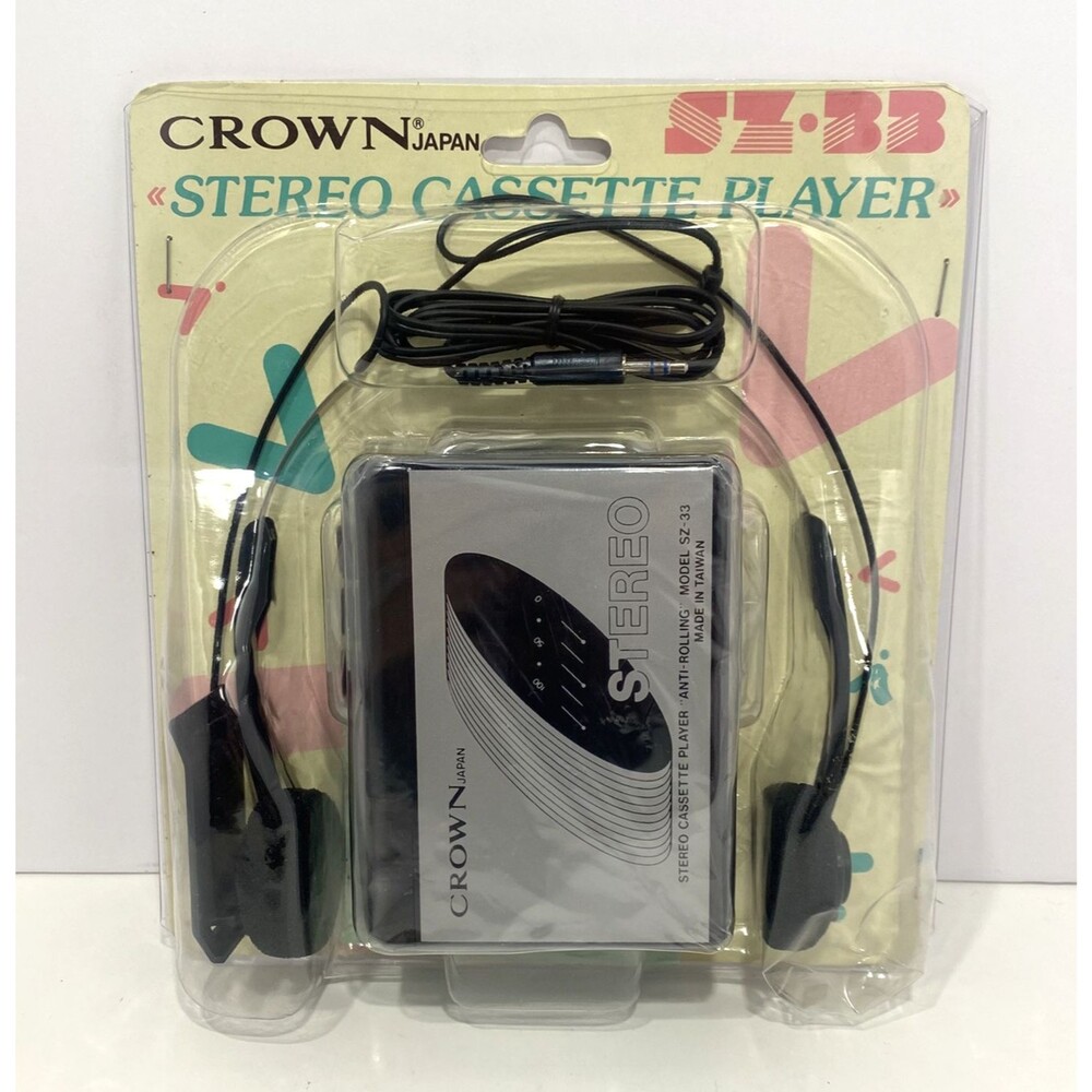 Crown Stereo Cassette Player SZ-33 Grey Tape Player New in Box
